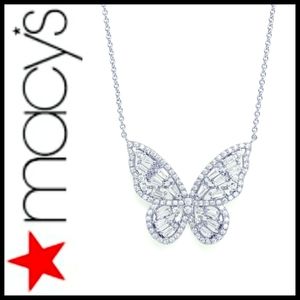 Macy's Cubic Zirconia Butterfly Pendant Necklace